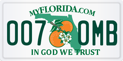 FL license plate 0070MB