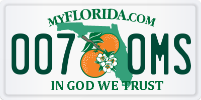 FL license plate 0070MS