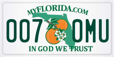 FL license plate 0070MU