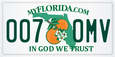 FL license plate 0070MV