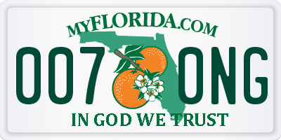 FL license plate 0070NG