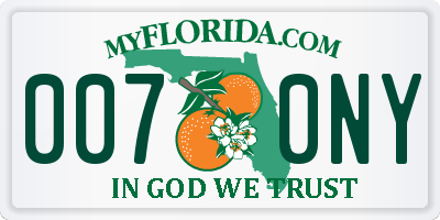 FL license plate 0070NY