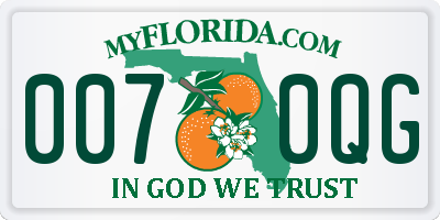 FL license plate 0070QG