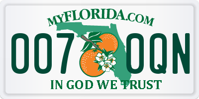 FL license plate 0070QN