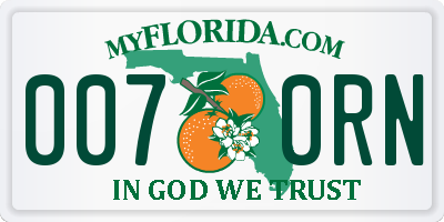 FL license plate 0070RN