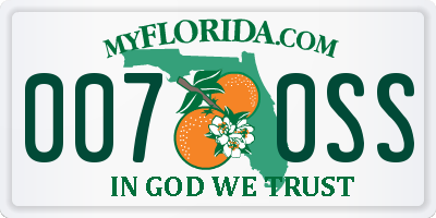 FL license plate 0070SS