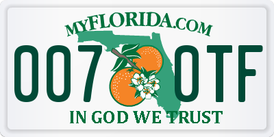 FL license plate 0070TF