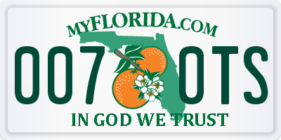 FL license plate 0070TS