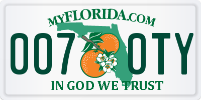 FL license plate 0070TY