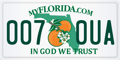 FL license plate 0070UA