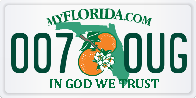 FL license plate 0070UG