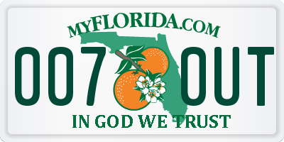 FL license plate 0070UT