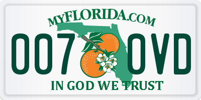 FL license plate 0070VD
