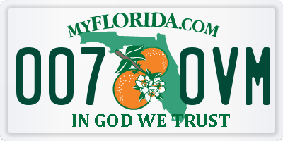 FL license plate 0070VM
