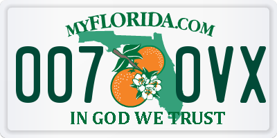 FL license plate 0070VX