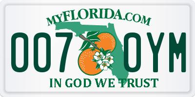 FL license plate 0070YM