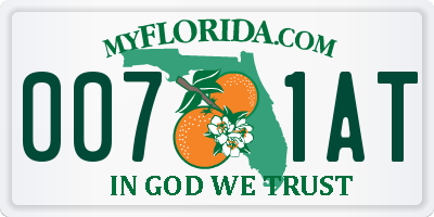 FL license plate 0071AT