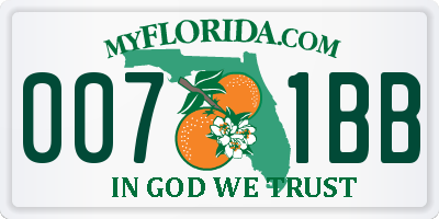 FL license plate 0071BB
