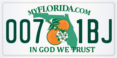 FL license plate 0071BJ