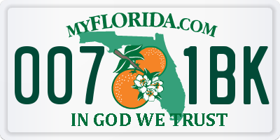 FL license plate 0071BK