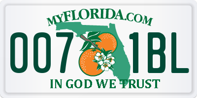 FL license plate 0071BL