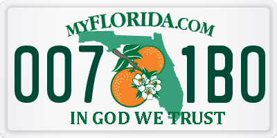 FL license plate 0071BO