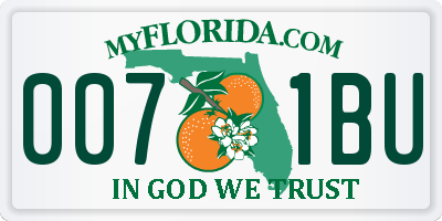FL license plate 0071BU