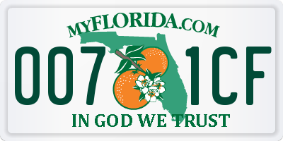 FL license plate 0071CF