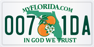 FL license plate 0071DA