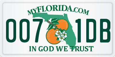 FL license plate 0071DB