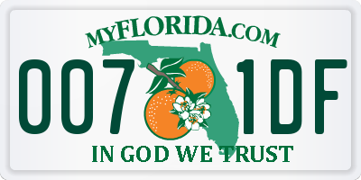 FL license plate 0071DF