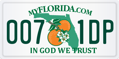 FL license plate 0071DP