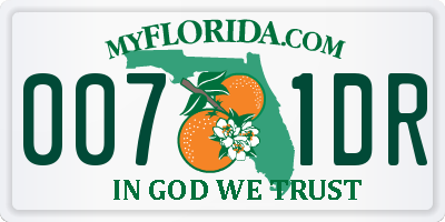 FL license plate 0071DR