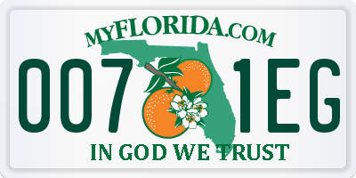 FL license plate 0071EG