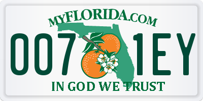 FL license plate 0071EY