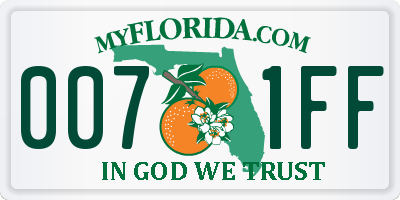 FL license plate 0071FF