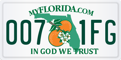 FL license plate 0071FG