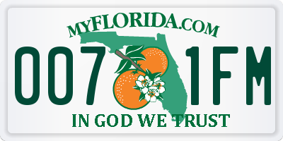 FL license plate 0071FM