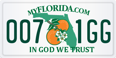 FL license plate 0071GG