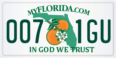 FL license plate 0071GU