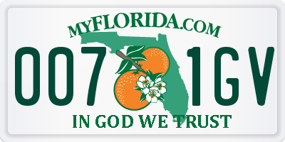 FL license plate 0071GV