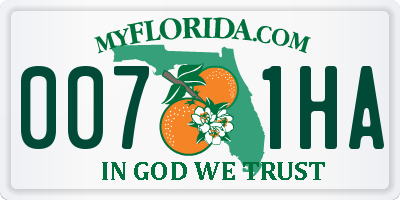 FL license plate 0071HA
