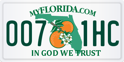 FL license plate 0071HC