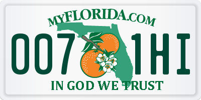 FL license plate 0071HI