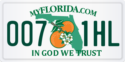 FL license plate 0071HL