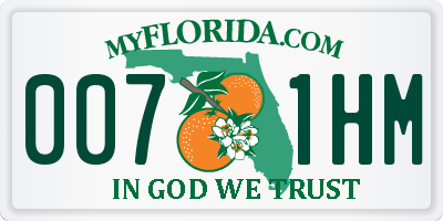 FL license plate 0071HM