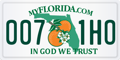 FL license plate 0071HO