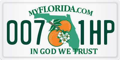 FL license plate 0071HP