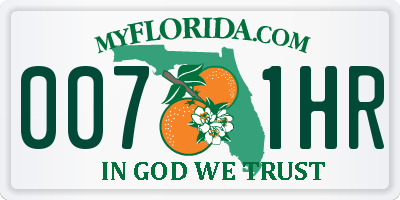FL license plate 0071HR