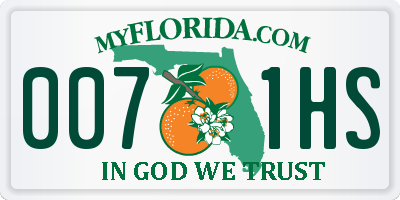 FL license plate 0071HS
